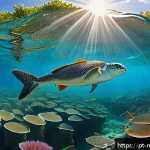 해양자원 개발을 위한 국가 정책 - A vibrant underwater scene showcasing the Abrolhos Marine National Park in Brazil, featuring colorfu...